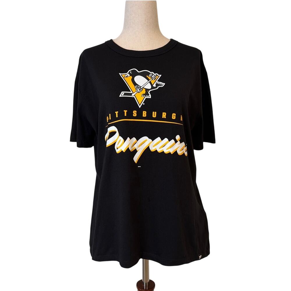 NWT Fanatics Pittsburgh Penguins Script Logo T-Shirt, Black, Women's Medium